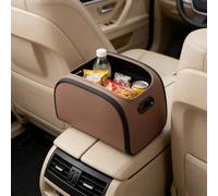OSNIYAW Boîte de rangement de voiture de qualité supérieure en cuir pour dossier de siège avant avec design spacieux et cadre en EVA solide avec couvercle