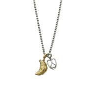 OSNIYAW Collier à breloques artistique avec longue chaîne Design doré et argenté, pour un usage quotidien, chaîne de pull élégante et à la mode