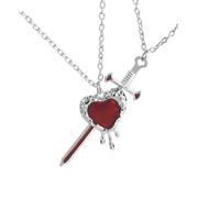 OSNIYAW Collier de Couple en forme de cœur et de rapière, symbole d ' amour, chaîne de clavicule en alliage, d ' anniversaire de saint-valentin, bijoux symboliques de Couple