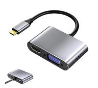 OSNIYAW Double VGA USB CREATE Dock Lien en aluminium intégré avec suivi de l'alimentation Télécommute Double observation Type de productivité CREATE Center pour téléphone portable