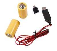 OSNIYAW Éliminateurs de piles LR14 C, câble d'alimentation USB avec adaptateur de type, remplace 2 piles de 1,5 V pour lampes LED, éliminateurs de batterie, bloc d'alimentation USB