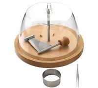 OSNIYAW Ensemble de bigoudis à fromage pour faire de belles décorations en forme de rose et de chocolat en utilisant une base en bois et un composant de coupe en métal. Outil de lavage à la main