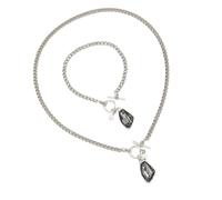 OSNIYAW Ensemble élégant de 2 pièces collier et en diamants acryliques noirs irréguliers, robuste et léger pour des tenues polyvalentes, ensemble de bijoux en diamants noirs en acrylique