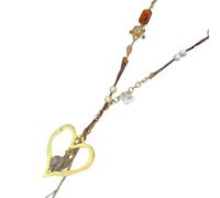 OSNIYAW Ethnique Or Coeur Charme Collier Longue Chaîne Bijoux pour Femmes Automne Hiver Mode Alliage Artisanat Longue Chaîne De Superposition Bijoux