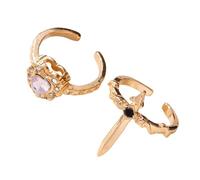 OSNIYAW Lot de 2 bagues gothiques avec épées d'amour - Design unique - Ouverture réglable - Bijoux tendance pour couples et amoureux - Accessoires gothiques tendance, Red, Comme décrit, Comme décrit.