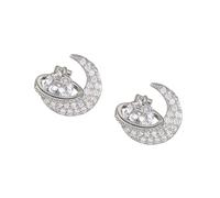 OSNIYAW Lot de 2 bijoux d'oreille élégants en forme d'étoile et de lune pour écouteurs Freeclip 1 2
