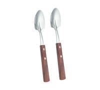 OSNIYAW Lot de 2 cuillères à crème glacée avec manche en bois élégant en acier inoxydable Ustensiles de service à dessert Ustensiles de cuisine Manche en bois Couverts