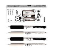 OSNIYAW Lot de 4 stylos à bille silencieux avec pointe fine douce de 0,5 mm, écriture lisse, silencieux pour étudiants et gauchers, flou