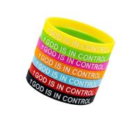 OSNIYAW Lot de 7 bracelets en caoutchouc avec inscription « God is in Control » - Messages positifs pour une chaîne de main réconfortante