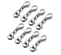 OSNIYAW Lot de 8 fermoirs mousquetons doubles - Connecteurs à griffes - Extension de bracelet - Rallonge de collier - Convient pour les chaînes à bijoux, mousquetons en métal, taille unique, comme