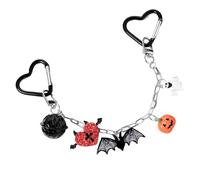 OSNIYAW Porte-clés esthétique avec pendentif citrouille, fantôme, crâne, pour femme, sac à main, sac à dos, pendentif, a