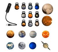 OSNIYAW Projecteurs rotatifs de systèmes solaires multiples, mode céleste, lampe de nuit USB pour méditations, espace de projecteurs, maison