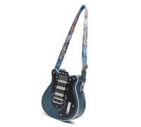 OSNIYAW Sac à bandoulière tendance en cuir PU avec sangle réglable pour un usage quotidien et les voyages Sac à musique léger, bleu, One Size