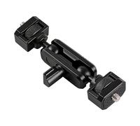 OSNIYAW Support extensible rotatif à 360° en alliage d'aluminium pour caméra d'action microphone, tête sphérique double légère et robuste, bras d'extension, clip de caméra à libération rapide