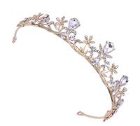 OSOLADY 1 Pièce Bandeau Couronne Rhinestones pour Filles et Femmes Accessoire de Mariage Élégant Or et Blanc pour et Célébrations