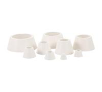 OSOLADY 1 Set Adaptateur pour Flacon à Entonnoir Buchner en Caoutchouc Blanc, 9 Tailles Différentes, Flexible et Utilisable Seul ou Emboîté, pour Filtration en Laboratoire
