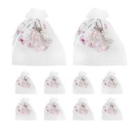 OSOLADY 10 ensembles de cadeaux de naissance , -clés en acrylique avec carte de remerciement et sachets en organza, cadeaux d'invités pour une fête d'anniversaire de fille, décoration pour