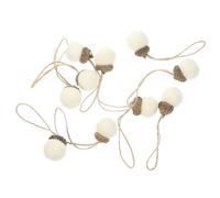 OSOLADY 10 Pièces Décorations de Pommes de Pin de Noël, Pendentifs pour Sapin de Noël en Feutre Blanc, Décorations à Suspendre, Accessoires Photo pour Maisons et Jardins