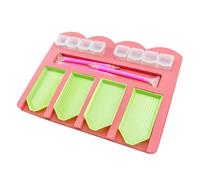 OSOLADY 10 pièces Plateau de Peinture Diamant Organisateur Multifonction DIY avec Compartiments Stylo Point Boîte à Strass pour Art et Bricolage