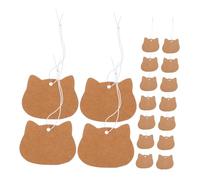 OSOLADY 100 Étiquettes de Prix Kraft Vierges 6 X 4,8 Cm avec Corde Élastique Petites Étiquettes en Papier pour Commerce de Détail Pratiques et Solide