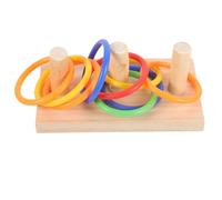OSOLADY 1ensemble Perroquets Bois avec Anneaux Colorés Intelligence pour Perruches et Cockatiels Accessoire de Cage pour Oiseaux à Mordre et Empiler Anneaux Couleurs Couleur Aléatoire