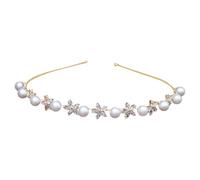 OSOLADY 1pc Bandeau à Perles Chic Fleur en Zircon Imitation Perle Alliage Fin Élégant pour Décor Quotidien et Fête Dansante