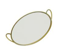 OSOLADY 1pièce Plateau de Service Rond Laiton avec Poignée Plateau Décoratif Multifonction pour Desserts et Fruits Pratique pour Cuisine et Bureau