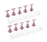 OSOLADY 2ensembles Support De Pratique Pour Faux Présentoir Pour Nail Art Avec Base Acrylique Outils Professionnels Pour Salons Et Apprentissage Du Manucure