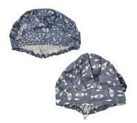 OSOLADY 2pcs Bonnet de Travail Imprimé en Coton, Lavable et Séchant Rapidement, Protège l'environnement de Travail, pour Infirmières et Médecins en Salle D'opération