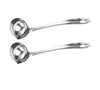 OSOLADY 2pcs Cuillère à Soupe en Acier Inoxydable Séparateur de Graisse avec Bec Verseur Ergonomique, Facile à Nettoyer, Ustensile Polyvalent pour Servir et Cuisiner