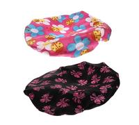 OSOLADY 2pièces Bonnet De Satin Élastique Pour Garçon Fille Confortable Et Respirant Imprimés Colorés Pour Nuit Paisible Fleurs Et