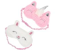 OSOLADY 2pièces Masque De Nuit à Motifs Mignons Masque Oculaire Ajustable Pour Sommeil Réparateur Voyage Domicile Lot Licorne