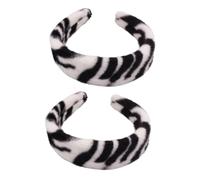 OSOLADY 2pièces Tête Hairband Élégant à Motif Zebra Pour Femmes Accessoire Noir Et Blanc Retro