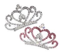 OSOLADY 2Pièces Tiaras pour Garçon Fille Couronnes Brillantes pour Fêtes Anniversaire et Événements Spéciaux Accessoires de Cheveux Élégants pour Filles