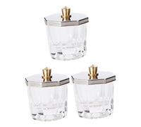 OSOLADY 3 pièces Lot de Godets Verre Octogonaux avec Couvercle pour Nail Art Bol pour Liquide et Résistant et Facile à Nettoyer