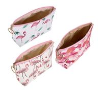 OSOLADY 3pcs Flamingo Motif Sacs De Maquillage Sacs De Cosmétiques pour Femmes (Couleur Assortie)