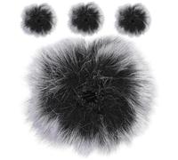 OSOLADY 4 Pièces Bonnette Anti-vent en Fourrure Artificielle pour Microphone, Manchon Protecteur Facile à Utiliser, du Bruit pour Usage Extérieur