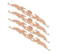 OSOLADY 4pièces Appliques Bois Sculptées pour Décoration De Porte Détails Classiques pour Meubles Style Européen Facile à Installer