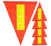 OSOLADY 5 Pièces Drapeaux de Sécurité Réfléchissants en PVC Rouge pour Vélo, Accessoires de Cyclisme Imperméables, Triangles D'avertissement pour Garçon et Filles et Personnes Âgées