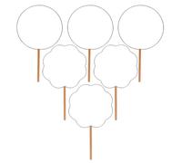OSOLADY 6 Pièces Cadre D'éventail à Main Inachevé, Cadre D'éventail Chinois, Fer et Bois, Structure Courte, Fait Main, pour Projets DIY et Photographie de Costume, Débutants