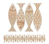 OSOLADY 75 découpes de poissons en bois brut - Ornements en forme de poisson à peindre pour projets de bricolage sur le thème de l'océan, cadeaux d'invités, décorations murales côtières