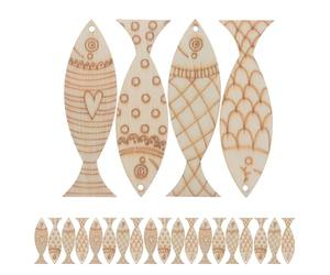 OSOLADY 75 découpes de poissons en bois brut - Ornements en forme de poisson à peindre pour projets de bricolage sur le thème de l'océan, cadeaux d'invités, décorations murales côtières