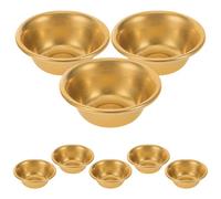 OSOLADY 8 Pièces Mini Bol de Cuivre, Eau Rituelle, Finition Doré | Bord Roulé sans Arêtes Vives, Forme Arrondie, Surface Polie, pour Autel Domestique, Contemplation, Pratiquants et Pèlerins