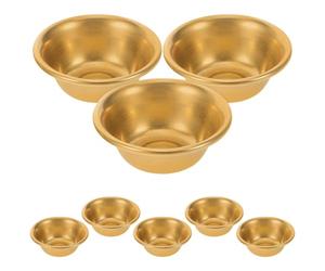 OSOLADY 8 Pièces Mini Bol de Cuivre, Eau Rituelle, Finition Doré | Bord Roulé sans Arêtes Vives, Forme Arrondie, Surface Polie, pour Autel Domestique, Contemplation, Pratiquants et Pèlerins