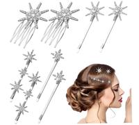 OSOLADY 8pièces Épingles Cheveux Décoratives Étoiles Strass Lot De Piques Pour Femme Accessoires De Cheveux Mariée Coiffage Sans Effort