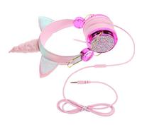 OSOLADY ABS Casque Audio avec Micro, Licorne pour Garçon et Filles | Volume Réglable, Compatible Tablette et Ordinateur, Arceau Ajustable, Usage Maison et Voyage, Or