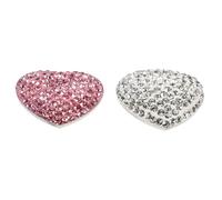 OSOLADY Aimants de Réfrigérateur de Cœur Strass Blanc 2 Pcs en Acier Inoxydable Décoratifs et Multifonctionnels pour Maison et Panneaux Magnétiques