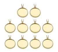 OSOLADY Ambiance Noël, Pendentif Plaqué Cuivre Or 10Pcs | Plateaux Ronds Rétro Créatifs, Usage DIY, Support Photo ou Motif, Présent Entreprise