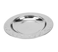 OSOLADY Assiette Service Ronde en Acier Inoxydable Plateau Décoratif pour Plats Variés et Buffet à Domicile