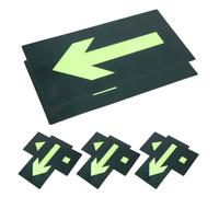 OSOLADY Autocollants de sortie, panneau d'évacuation en cas d'incendie, flèches lumineuses, étanches, 8 pièces, PVC, pour centres commerciaux, supermarchés et lieux publics